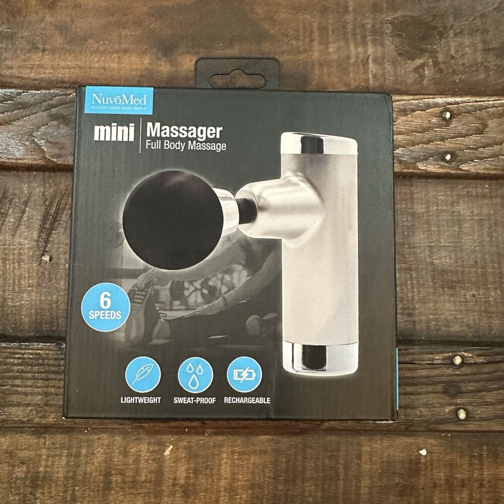 NuvoMed Mini Massager Full Body Massage 6 Speed, Rechargeable NIB Sealed